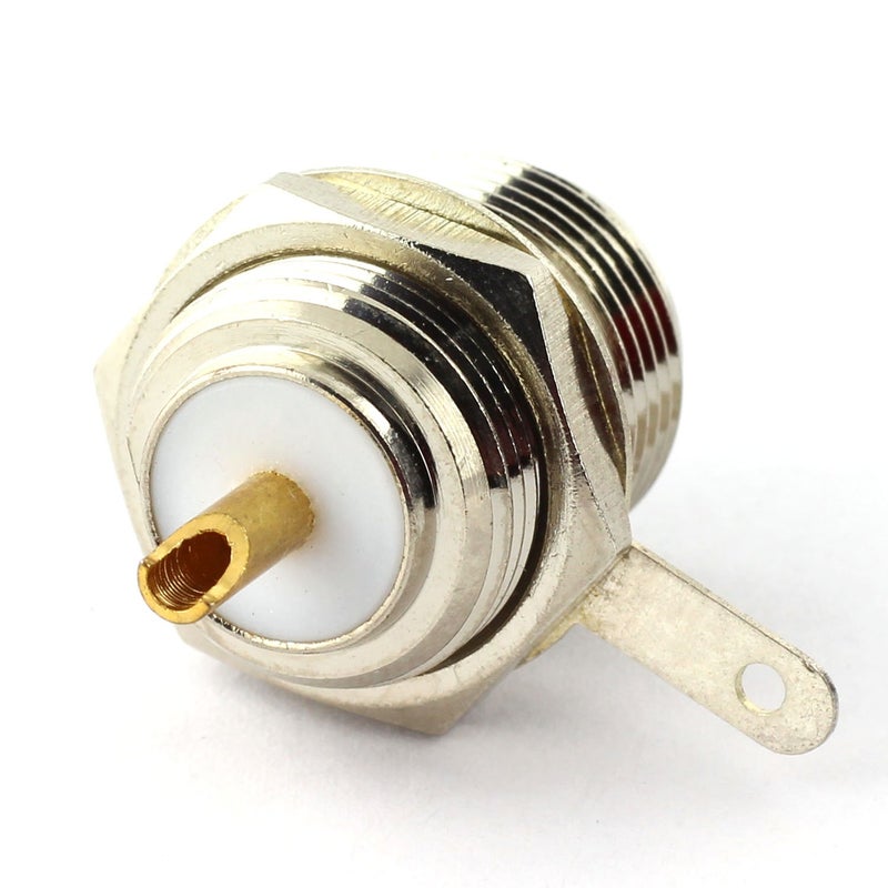 Maxmoral 2PCS N Female Panel Mount with Nut Bulkhead Handle Solder Post Connector RF Coax Coaxial Adapter - Image 3